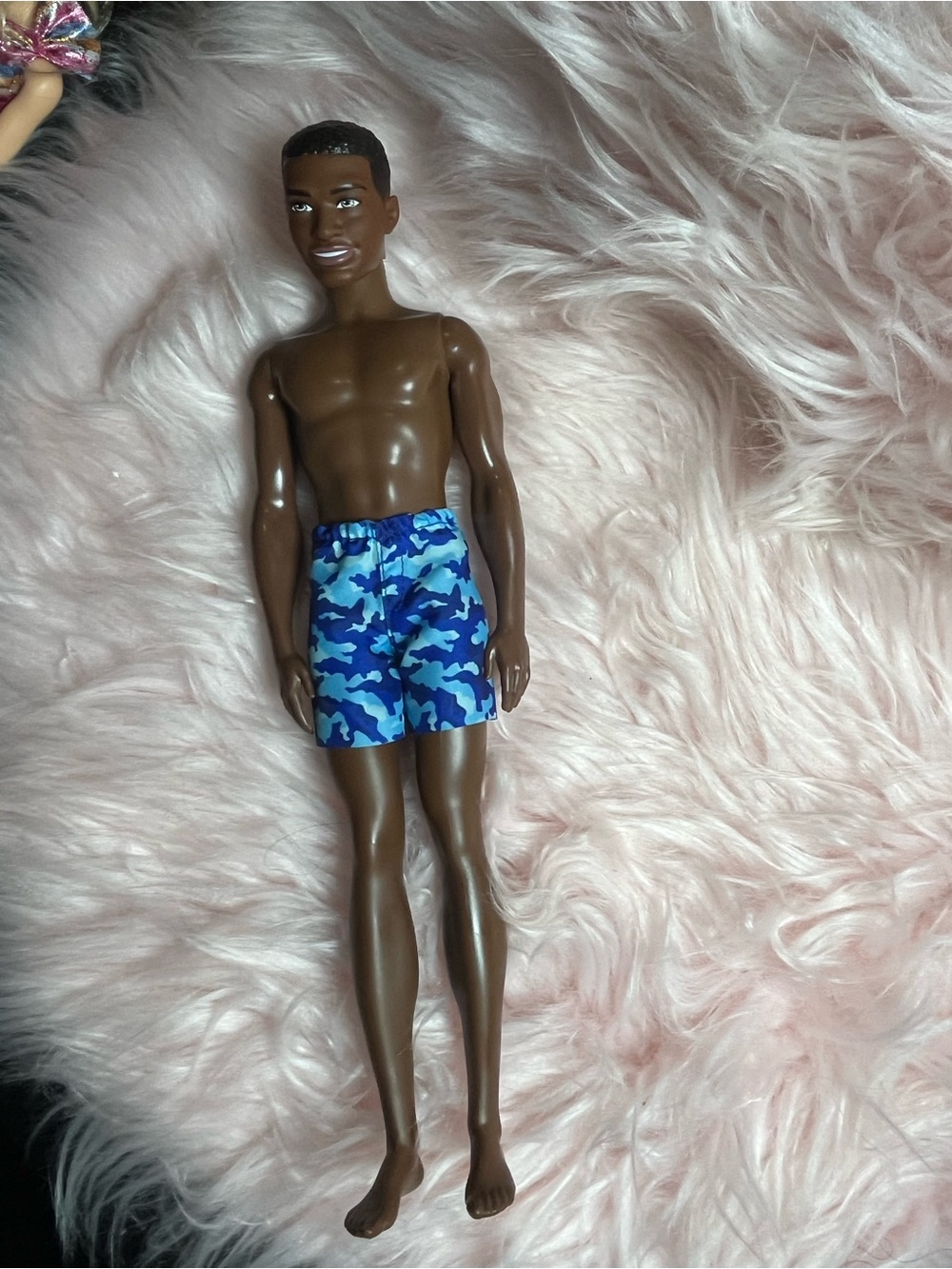 Mattel Boys' Blue Camo Swim Trunks